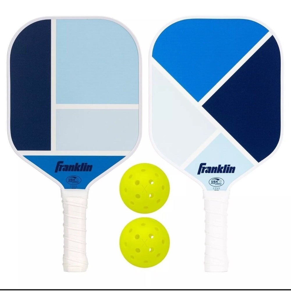 Franklin Cove‎ Pickleball Paddle and Ball Set 2 Player Blue White X-40 NEW